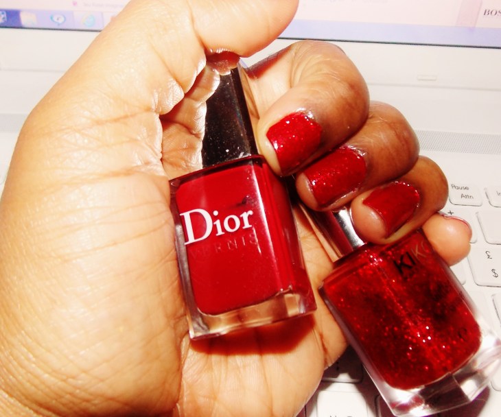 Vernis Dior + Glitter Kiko