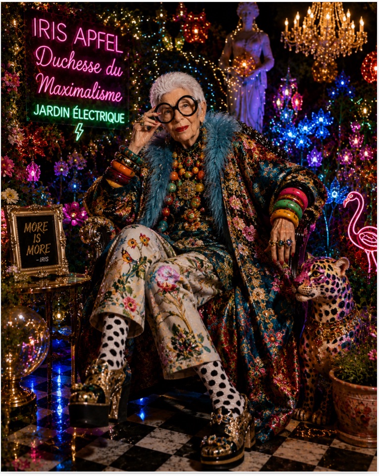 manifeste Iris Apfel plus couleurs, moins règles